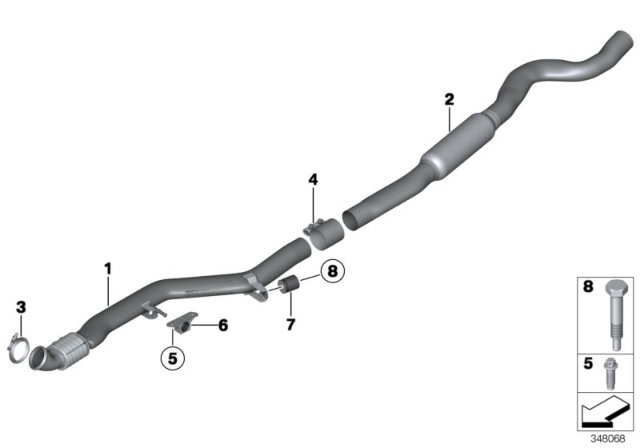 2017 BMW M2 Centre Muffler Diagram for 18307854718