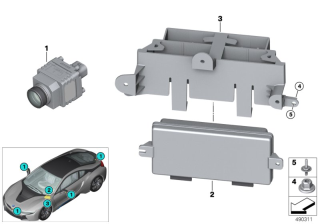 2016 BMW i8 Surround View Camera Control Module Diagram for 66539365047