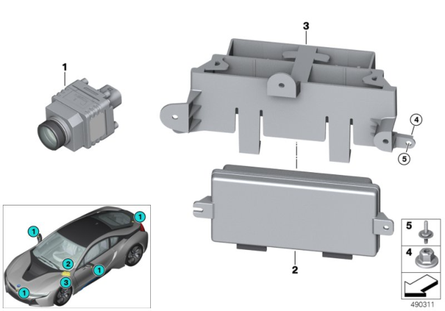 2019 BMW i8 CONTROL UNIT FOR SURROUND-VI Diagram for 66539461604