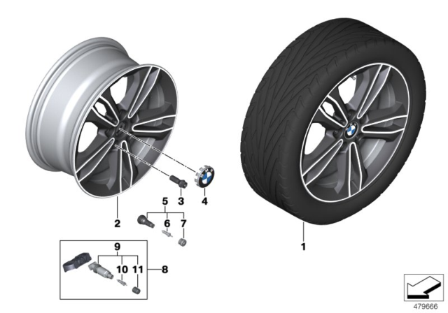 2020 BMW 228i xDrive Gran Coupe BMW LA Wheel, Double Spoke Diagram 2