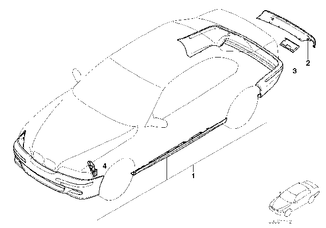 2004 BMW 325xi Retrofit Kit M Aerodynamic Package Diagram 1