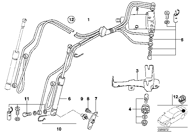 2000 BMW Z8 Hydraulic System Diagram for 54348234322