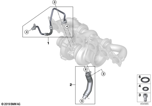 2018 BMW M240i xDrive Oil Supply, Turbocharger Diagram