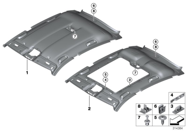 2014 BMW 535i GT xDrive Headlining Diagram