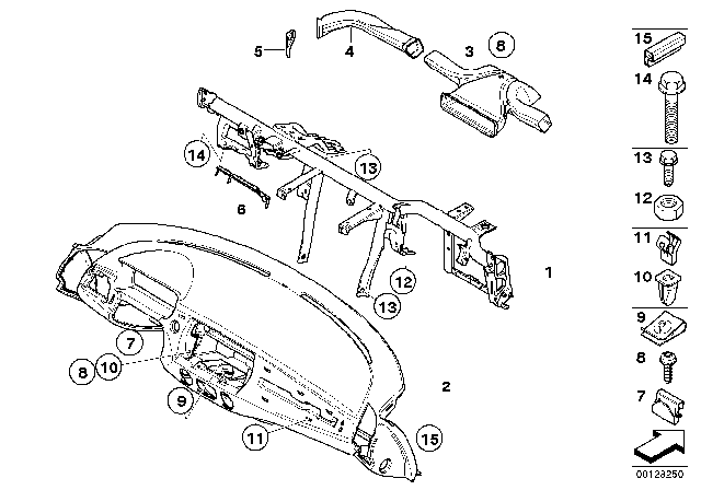 2007 BMW Z4 Trim Panel Dashboard Diagram 2