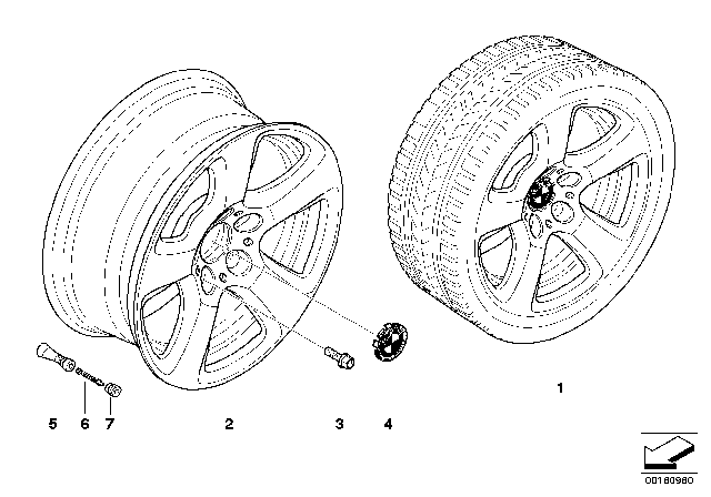 2007 BMW 530i BMW LA Wheel, Star Spoke Diagram 6