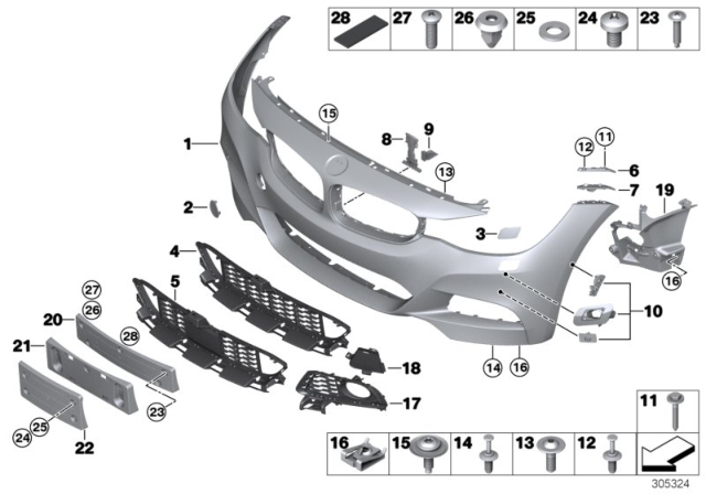 2014 BMW 328i GT xDrive M Trim Panel, Front Diagram