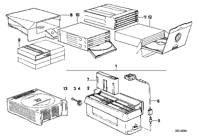 1988 BMW 735i Radio Accessories Diagram