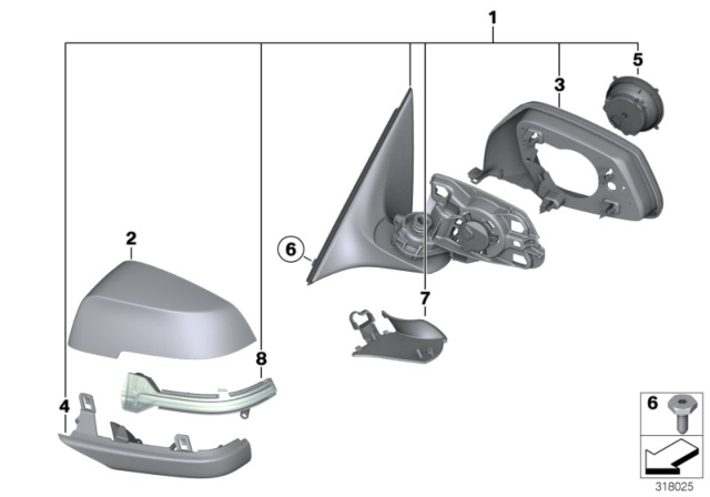 2016 BMW 650i Outside Mirror Diagram