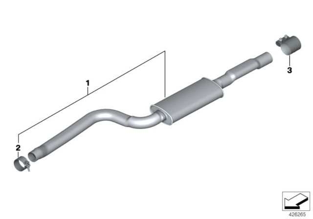 2016 BMW X5 Front Silencer Diagram for 18308635781