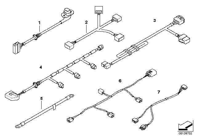 2005 BMW X5 Connect.Cable Set 2-Axle Levell.Device Diagram for 61106913441