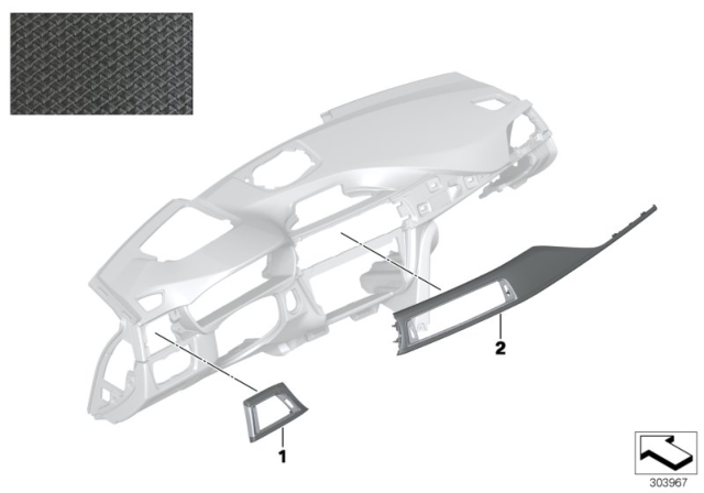 2015 BMW 328i Individual Decorative Strips Diagram