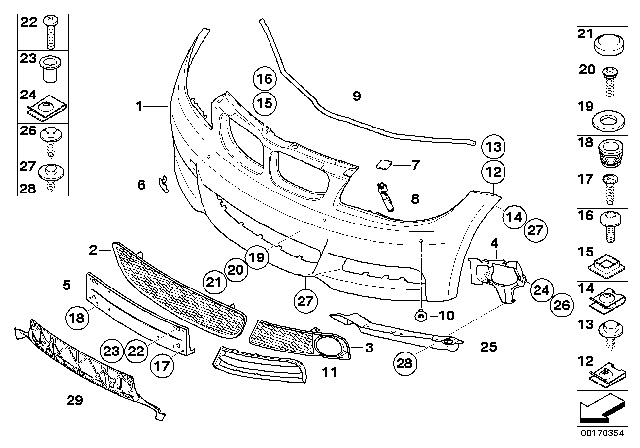 2011 BMW 128i M Trim Panel, Front Diagram