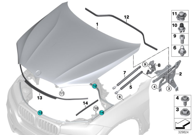 2018 BMW X5 M Engine Mood / Mounting Parts Diagram