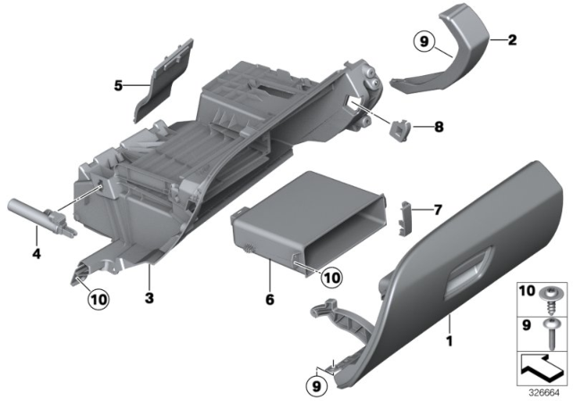 2016 BMW M6 Glove Box Diagram