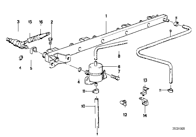 1987 BMW 735i Valves / Pipes Of Fuel Injection System Diagram