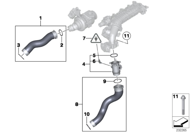 2017 BMW 328d xDrive Intake Manifold - Supercharger Air Duct Diagram