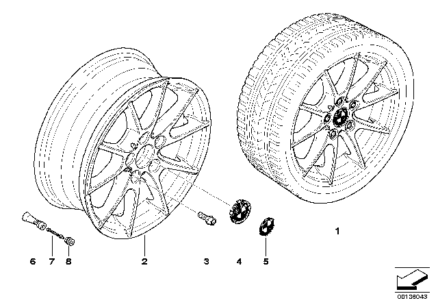 2013 BMW 128i BMW LA Wheel, Double Spoke Diagram 2