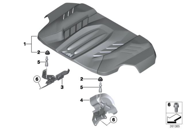 2016 BMW M6 Engine Cover Diagram