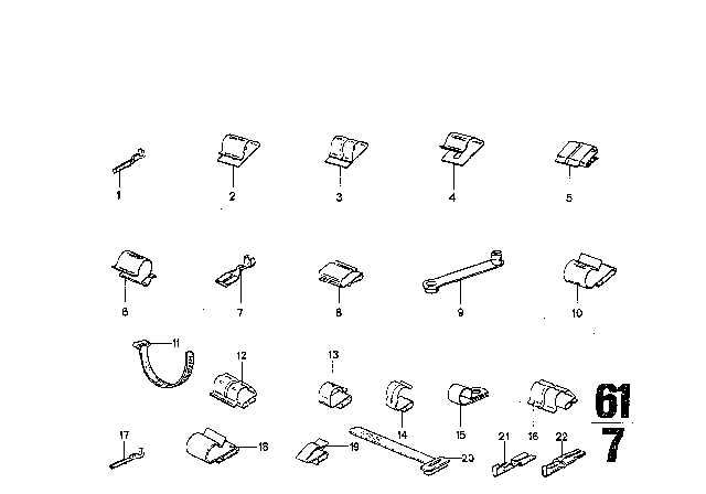 1975 BMW 3.0Si Cable Clamp Diagram for 61131354602