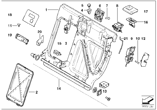 2005 BMW 325i Operating Rod Diagram for 52209113327