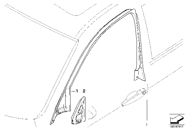 2007 BMW 328i Door Window Lifting Mechanism Diagram 1