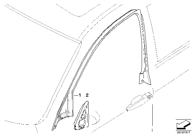 2007 BMW 328xi Door Window Lifting Mechanism Diagram 1