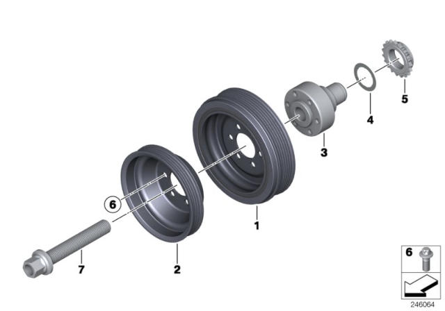 2014 BMW 328i xDrive Belt Drive-Vibration Damper Diagram