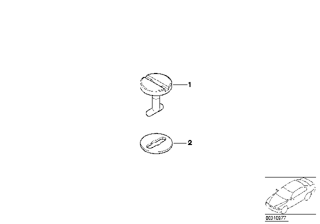 2001 BMW 540i Floor Mats Lock Diagram