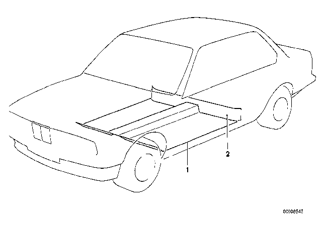 1985 BMW 325e Floor Covering Diagram