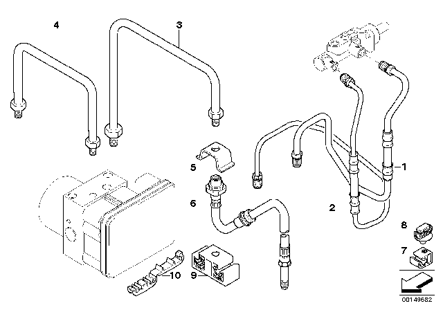 2007 BMW Z4 Brake Pipe, Front Diagram