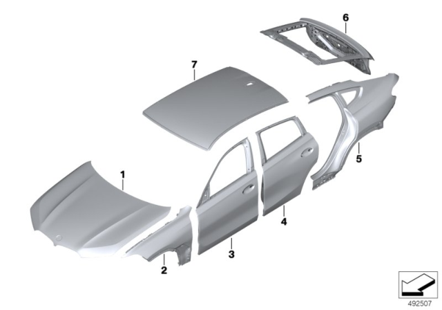 2020 BMW X6 Outer Panel Diagram