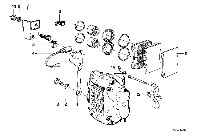 1982 BMW 733i Holder Diagram for 34111119103