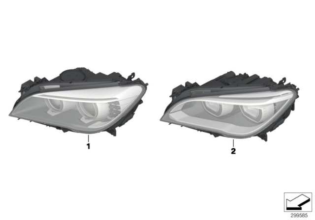 2011 BMW 750i Headlight Diagram 2