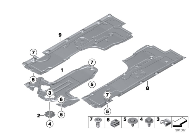2013 BMW 760Li Underfloor Coating Center Diagram for 51757268349