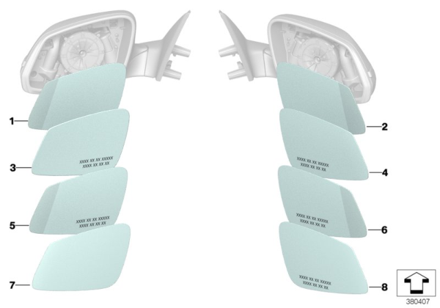 2010 BMW 650i Mirror Glass Diagram 3