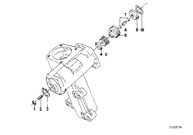 1981 BMW 633CSi Hydro Steering Box Single Components Diagram