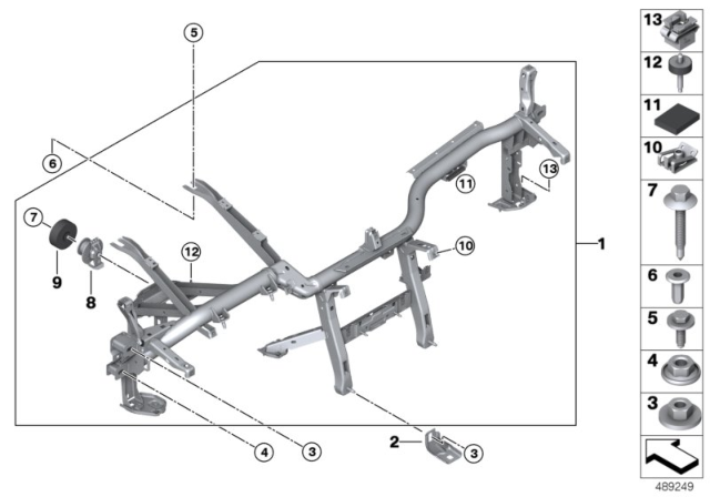 2020 BMW X3 M HOLDER FOR TUNNEL SUPPORT RI Diagram for 51459393018