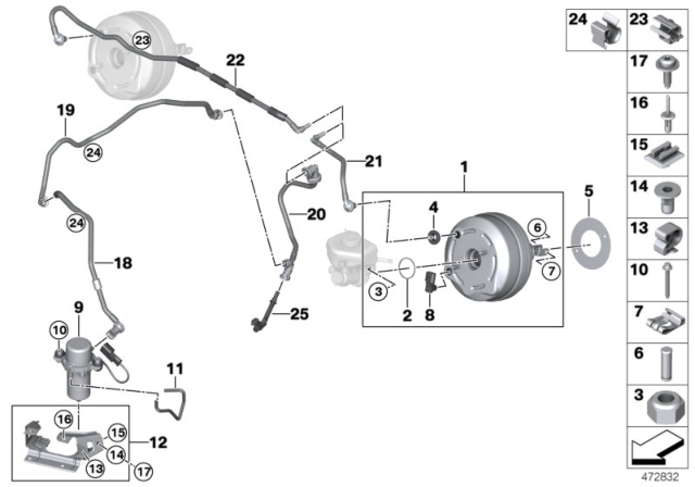2017 BMW 330e Holder, Vacuum Pump Diagram for 34336868058