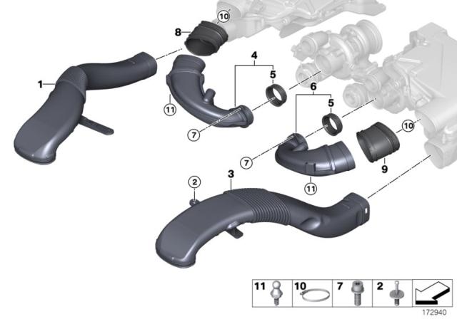 2012 BMW X6 Unfiltered Air Snorkel Diagram for 13717577446