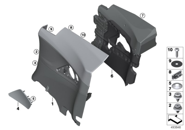 2020 BMW 840i Side Trim Panel Diagram