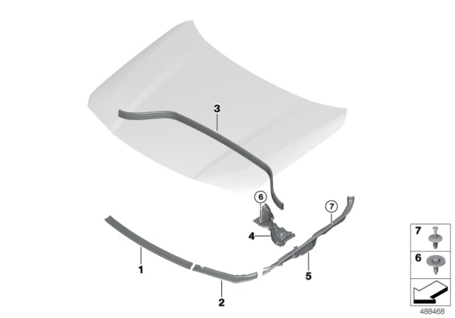 2020 BMW X2 Bonnet Seals Diagram