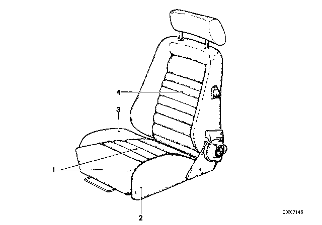 1979 BMW 633CSi Recaro Sports Seat Diagram 3