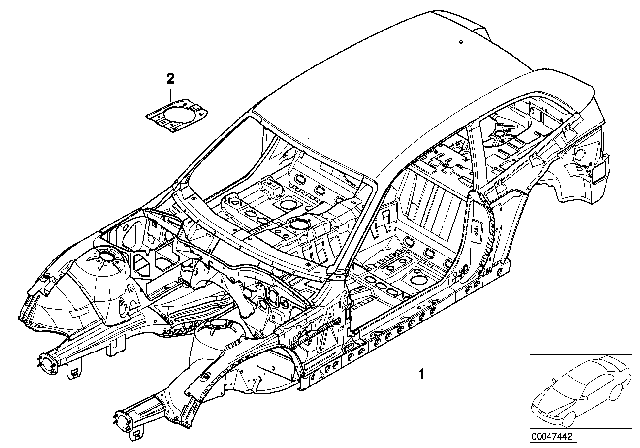 2002 BMW Z3 Body Skeleton Diagram