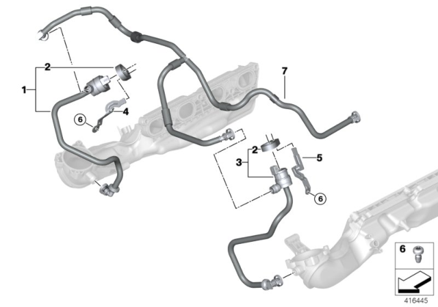 2017 BMW X6 M Fuel Tank Ventilation Valve With Pipe Diagram for 13907848343