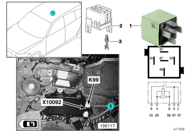 2003 BMW 330Ci Relay, Heated Rear Window Diagram 4