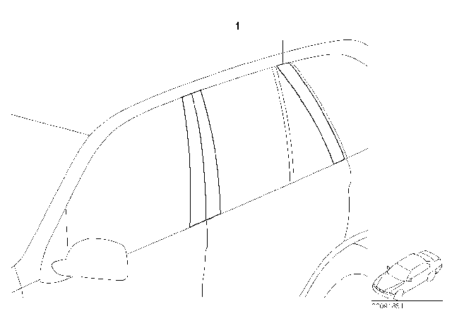 2005 BMW X5 Exterior Trim / Grille Diagram 1