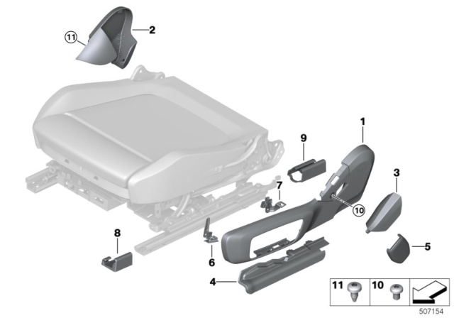 2020 BMW M340i xDrive COVER, TRIM, SEAT, OUTER RIG Diagram for 52107469680