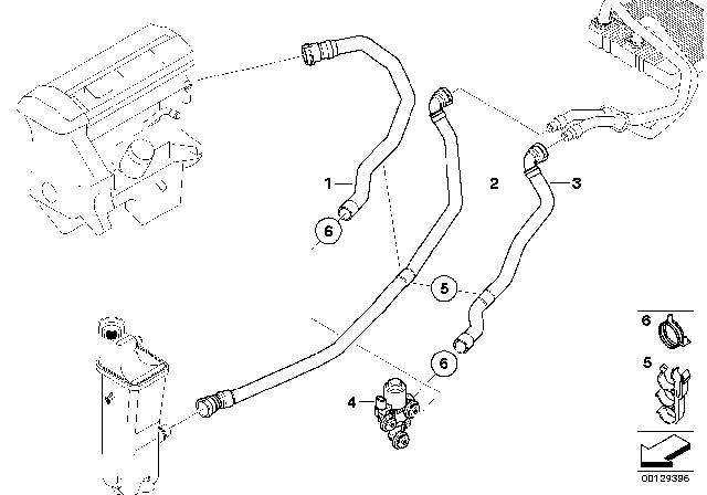 2004 BMW X3 Hose For Water Valve And Radiator Diagram for 64213400416