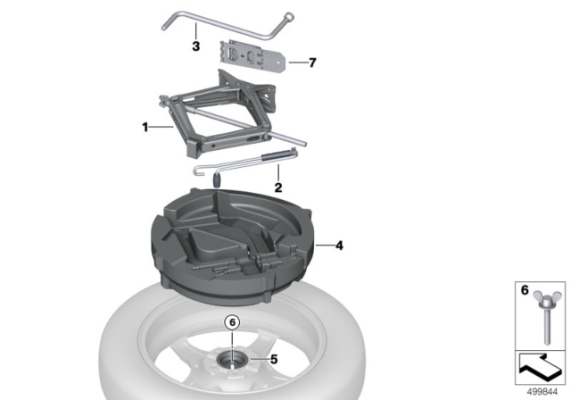 2020 BMW X6 Tool Kit / Lifting Jack Diagram